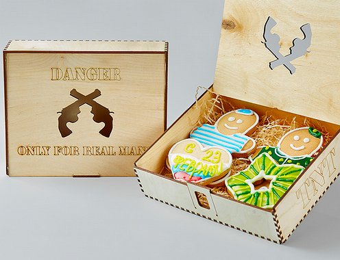 Печенье "23 февраля" - "Wood Box"