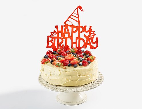 торт "Happy Birthday" - red topper style