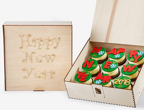 Новогодний набор капкейков "Happy New Year" - Wood Box