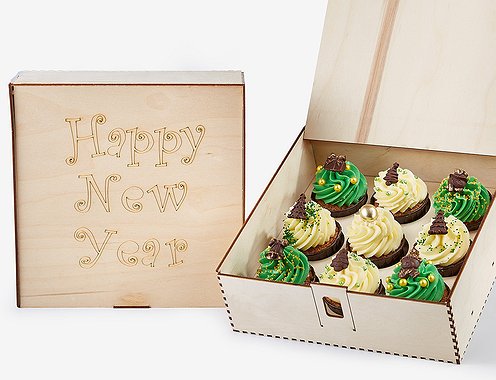Новогодний набор капкейков "Chocolate New Year" XXL - Wood Box
