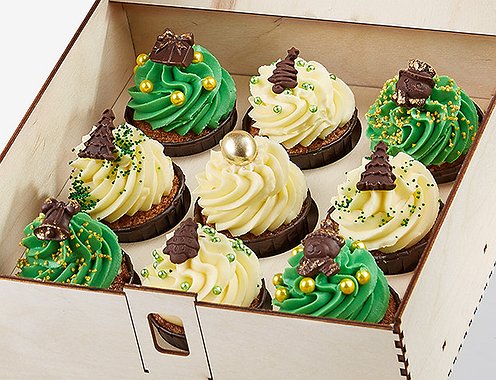 Новогодний набор капкейков "Chocolate New Year" XXL - Wood Box