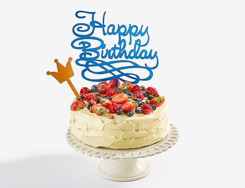 торт "Happy Birthday" - blue topper style